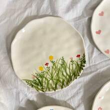 Handmade Asymmetrical Ceramic Plate, High-Quality Cake Plate, Dessert Salad Plate, Fruit Plate - Multicolor - View 4