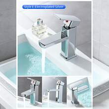 家用冷热水控制水龙头，纤薄设计，350克，现代简约风格，带防溅罩 - 彩色 - 查看 8