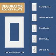 1-Gang Screwless Light Switch Cover Plate Standard Decorative Outlet Covers - Matte White 4-Pack Unbreakable Polycarbonate Wall Plates For Decorator Device UL Listed 4.5" H X 2.75" LAccessories - Matte White Screwless Wall Plate - View 5