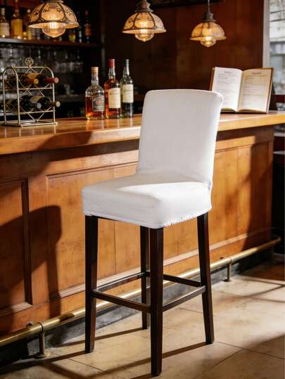 1/2/4 Stück einfarbige Milchseide Barhocker Bezüge, klassische dehnbare staub- und wasserdichte Bezüge für den saisonalen Gebrauch auf Barhocker Zuhause, drehbare Barhocker, Hotel- und Club-Hocker ohne Rückenlehne