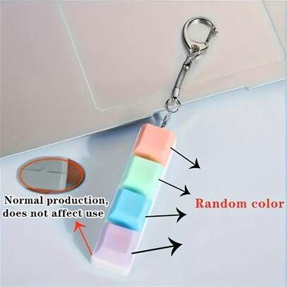 Elegant Stylish Keyboard Cap Keychain | PVC/Acrylic/Metal With Accent - Suitable For Handbags, Backpacks, Keys - Everyday Carry Or Gifts