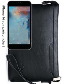 2026 New Solid Black PU Clutch Bag, Fashion Minimalist Business Men's Handbag Wristlet, Men's Phone Pouch, Square Wallet, Lightweight And Portable To Carry Phone, Cash, Cards, Suitable For Work Commute, Business Trip, Office Meetings, Essential For Businessman, Men's Accessory, Gift For Husband, Father, Holiday Gift - A - View 11