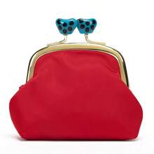 Coin Purse, Kiss Lock Coin Purse For Women, Large Capacity Coin Pouch,Vintage Change Purse Cute Car Coin Holder For Women - 酒紅色 - 查看 5