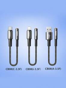 REMAX CB08(i-3.5F） 風速 iPh TO 3.5母座音頻轉接線)0.12M 黑色,高清好音質，播放無延遲，結實耐用，廣泛兼容，鋁合金頭，防刮耐磨 - 查看 3