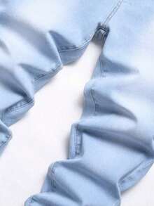 Stretch Denim Jeans, Men's Straight Fit Daily Slim Fit Jeans, Cotton Fabric Slant Pockets, Versatile - Màu xanh nhạt - Xem 3