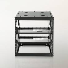 10U Open Frame Network Rack, 23 In Depth, Wall Mounted Or Floor Standing Server Rack, Heavy Duty 4 Post, With Vented Shelves & Mounting Hardware, Holds All Your Networking IT Equipment AV Gear - 10U 20.34inch - View 9