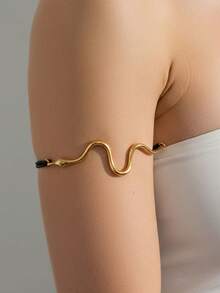 1条可调节金属蛇形夸张弹力手链，时尚个性女款 - 彩色 - 查看 2