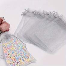 10pcs Gift Candy Packaging Mesh Bag Drawstring Organza Bundle Pocket Gift Jewelry Mesh Bag - 查看 6