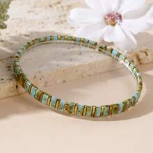 1 chiếc vòng tay TL phong cách Boho mùa hè, vòng tay TL phối màu, vòng tay TL đá mã não đen, vòng tay hạt co giãn, vòng tay đeo nhiều lớp, vòng tay đi biển, vòng tay tình chị em, vòng tay đôi, quà sinh nhật, quà may mắn, quà gia đình, quà bạn bè, quà kỷ niệm. - Nhiều màu - Xem 3
