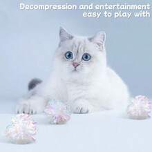 10pcs/5pcs Random Color Cat Crawling Balls, Fun Cat Toys, Chewable And Chasing Film Crawling Balls, Lightweight Cat Toys, Creative Photography Props, Keep Pets Active, Also As Decorative Holiday Decorations, Suitable For Indoor Home Use, Puppy Keep Game, Cat Stuff, Dog Accessories - Multicolor - View 7