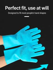 Multi-Function Silicone Pet Grooming Glove, Scratch Resistant, Massage, Deshedding Tool For Dogs, Cats, Kitchen, Car, Home Cleaning - Multicolor - View 3
