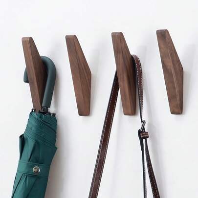 1個 天然木製壁掛けフック、コートハンガー、装飾的な鍵掛け、帽子/スカーフ/バッグ収納ラック、バスルームオーガナイザーとして使用可能