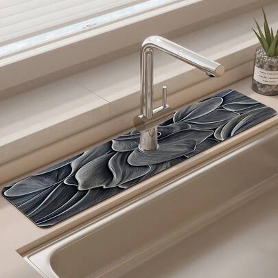 1pc, Faucet Absorbent Pad-Diatomite, Suitable For Kitchen And Bathroom Sink Countertops, Moisture-Proof Kitchen Gadgets.