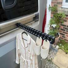 RV Furniture Accessories Outdoor Clothesline, Easy Installation, Convenient Storage, Suitable For Campers - Black - View 4