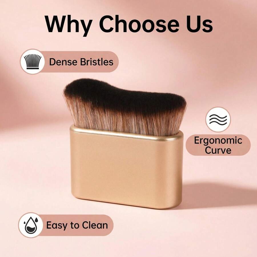 Flat Wave Powder Makeup Brush - Champagne - View 1