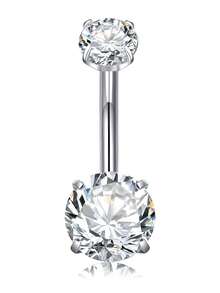 AVYRING G23 Titanium 14G Belly Button Rings Cubic Zirconia Internally Threaded CZ Belly Ring Navel Barbell Stud Body Piercing Jewelry 14 Gauge 6mm 8mm 10mm 12mm 14mm 16mm - Multicolor - View 3