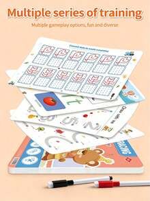 32-Page Reusable Magic Practice Notebook Set | Whole Brain Development, Writing Practice And Drawing Education Manual | Learn Writing Skills, Paper Material, Durable Binding | Colorful Pages, Skill Development, Learning Workbook, Engaging Learning Back To School - Multicolor - View 6