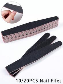 10/20支可重复使用指甲锉，100/180支磨砂指甲锉/抛光器，可水洗，耐用，打磨指甲工具 - 彩色 - 查看 1