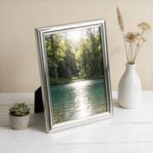 奢华亮面银/金金属相框，4x6/5x7/6x8/8x10英寸，现代简约桌面装饰，适用于卧室、客厅，礼品 - 1PC - 查看 5