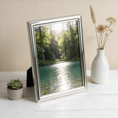 Khung ảnh kim loại mạ bạc/vàng sang trọng, kích thước 4x6/5x7/6x8/8x10 inch, trang trí bàn hiện đại tối giản cho phòng ngủ, phòng khách, làm quà tặng.
