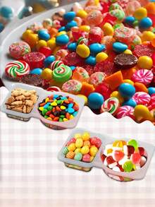 5/10/20pcs Portable Dual Compartment Condiment Containers - Reusable Plastic Sauce And Dip Cups For Travel, Snacks And Meal Prep (Transparent), Dual Compartment Containers Suitable For Dipping Bowls - Multicolor - View 6