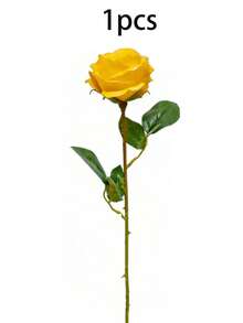 Ramo de boda cautivador 2026 hecho de rosas artificiales de alta gama, decorado con perlas lujosas, adecuado para ocasiones especiales elegantes. Ofrece una variedad de opciones de color, estilos diversos y especificaciones de tamaño. - Amarillo - Ver 13