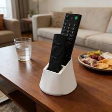 Dual Remote Control Holder, Can Hold 2 Remotes. Minimalist Black And White Color Scheme. Suitable For TV, Air Conditioner, Lighting Remotes And Office Supplies. Practical Desktop Organizer. - Remote Control Storage Box - View 10