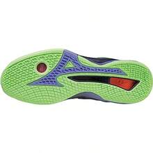 - Zapatos de Balonmano Wave Stealth Neo Security para Interiores amplios Ligeros para Interiores - Prpura/Verde/Plateado - Ver 4
