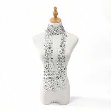1 Piece Of Multi-Color Black And Gold European And American Fashion Hot Selling Hollow Sequin Versatile Scarf, Popular Street Dance  Accessory, Scarf And Waist Chain - 4 金 - 查看 9