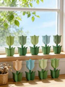 20pcs Paintable Wooden Tulip Decorations, Spring Floral Decor, Tulip Themed Party Decorations, Creative Painting Tulip Wooden Decor, Spring Tulip Decor, Spring Decor, Spring Kids Art Tulip Decor, Spring Family Art Activity, Spring Gift Bag Filler, Spring Party Bag Filler, Spring Room Decor, Spring Home Decor, Spring Gift, Tulip Cabinet Display, Tulip Gift, Party Favors - Tulip - View 7