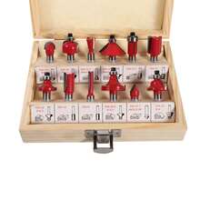12 Uds Juego de brocas para enrutador de carpintería, vástago de 8mm, de carburo cementado, en caja de madera - A - Ver 5
