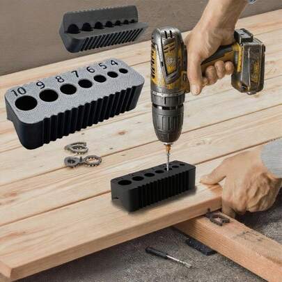 1pc Drill Guide, Suitable For 0.41cm-0.99cm Drill Bits - Heavy Duty Plastic Alignment System With Numeric Guide (1-10), Compatible With Cordless Drills - For Framing/Decking, Construction Professionals, Durable And Compact Design