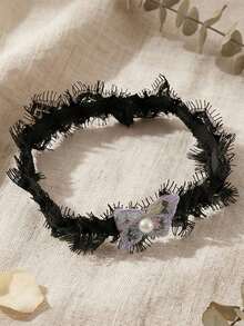 New European And American Sexy Black Lace Elastic Garter Belt With Thigh Chain, Bridal Dark Style Leg Accessory - Black - View 2