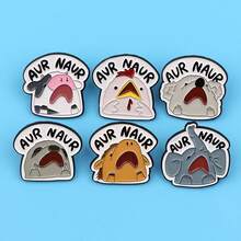 卡通大象考拉奶牛珐琅徽章趣味动物语录胸针翻领别针徽章背包服装配饰时尚珠宝朋友礼物 - 黑色 - 查看 4