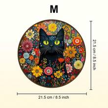 1件装奇幻花园守护猫木制拼图，不对称动物造型木制拼图，装饰艺术品，桌面益智拼图，独特的儿童教育拼图，节日礼物，成人木制拼图，返校礼物，母亲节礼物，生日礼物 - 彩色 - 查看 11
