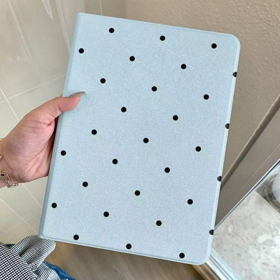 Cute Blue Polka Dot Book-Shaped Protective Case Suitable Compatible With Apple 11th Gen, Pro 2025 New Model, 10th Gen, Air 7/6, 11 Inch, Fashionable For Women And Men - Blue - View 1