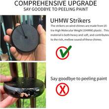 45'' Large Wind Chimes For Outside With Deep Tone, Wind Chimes Outdoor Garden & Patio Hanging Décor, Sympathy Gifts. Bronze - 38'' Black - View 12