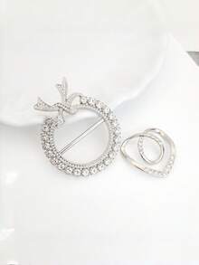 3 chiếc kẹp khăn lụa nữ, kẹp áo thun, khóa khăn kim loại thời trang, kẹp giữ khăn bằng hợp kim kẽm cho áo sơ mi và quần áo. - Bạc - Xem 3