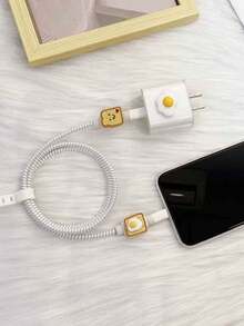 5个透明蛋形保护套，兼容苹果13/15W充电器、手机数据线，防弯折保护套 - 彩色 - 查看 3