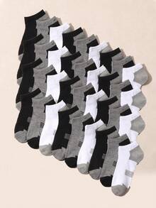 10 paires de chaussettes mi-mollet pour enfants, de couleurs unies noir, blanc, gris. Couleurs classiques minimalistes, confortables, respirantes et absorbantes. Convient pour le plein air, les sports et la maison - Multicolore - Voir 4