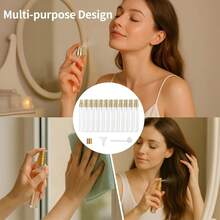 5/10/20/30/50Pcs 10ml Refillable Glass Perfume Spray Bottles, Mini Portable Travel Sample Containers, Fine Mist Atomizer For Liquids Essential Oils, Gold - Gold - View 5