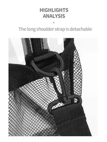 Ubysoyi Designed Handbag Clear Bag Large Capacity Stadium Approved Transparent Tote Bag Shoulder Bag Clear Bag Outdoor Sport Bag Lightweight Daily Crossbody Bag With Adjustable Strap With Bag Pendant For Women/Unisex Beach Waterproof Handbag For Concert Sport School Swimming Travel Vacation See Through Beach Storage Bag - 黑色 - 查看 6