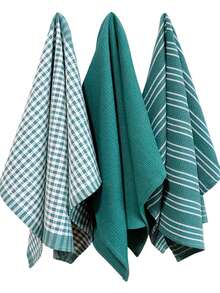 Bộ 3 khăn lau bếp kẻ caro 100% cotton, siêu mềm, thấm hút tốt và nhanh khô. - 45*65cm - Xem 11