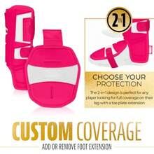 Franklin Sports Baseball + Softball Leg Guard - PRT Series Adult Shin + Foot Shield for Batting - Protective Leg + Ankle Guard with Toe Plate - Right Hand + Left Hand Hitters - Optic Pink - One Size - rosa Óptico - Ver 2