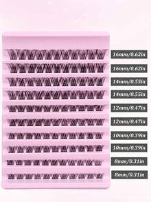 110簇DIY假睫毛，强韧耐用，轻盈柔软，细带交叉自然假睫毛，睫毛簇，单根假睫毛，假睫毛 - D - 查看 3