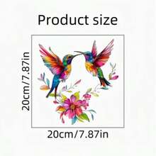 1pc Colorful Butterfly Static Cling Glass Sticker, Removable Sunscreen Privacy Sticker With Butterfly, Hummingbird & Floral Design, Suitable For Living Room, Bedroom, RV Glass Decor, Universal, Holiday Gift, Room Decor, Home Decor, Bathroom Decor, Kitchen Decor, Customized Sticker - Multicolor-static Transparent Glass Sticker - View 10