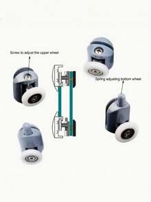 1Pair/2Pcs Shower Door Rollers Set, Upper And Lower Rollers For Glass Sliding Doors, With Pulley System, For Bathroom Shower Enclosure, Easy Installation, Durable And Smooth Operation, Shower Door Rollers, Bath Room Pulley, Shower Room Bounce Wheel, Convenient And Practical Home Item - View 5