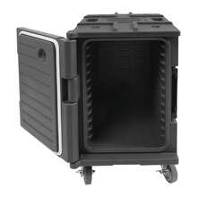 WANLECY Insulated Food Pan Carrier, 95 Qt Hot Box W/Handles & 4Wheels, Food Box Carrier Front Loading Food Warmer For Restaurant, Canteen, Outdoor Parties, Fishing, Camping - Dark Grey - View 5