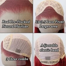 渐变绿色长卷发合成纤维假发，13x4蕾丝前假发，耐热自然发际线，适合日常佩戴和角色扮演 - 彩色 - 查看 10