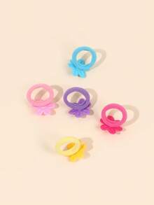 25PCS Flower Hair Ties For Girls Faux Pearl Decor Elastic Hair Ties Macaron Assorted Muted Color Hair Holder Cute Sweet Style Hair Tie Set For Spring Vacation And Casual Daily Wear Colorful Headdress Teens Hair Accessories - Multicolor - View 6